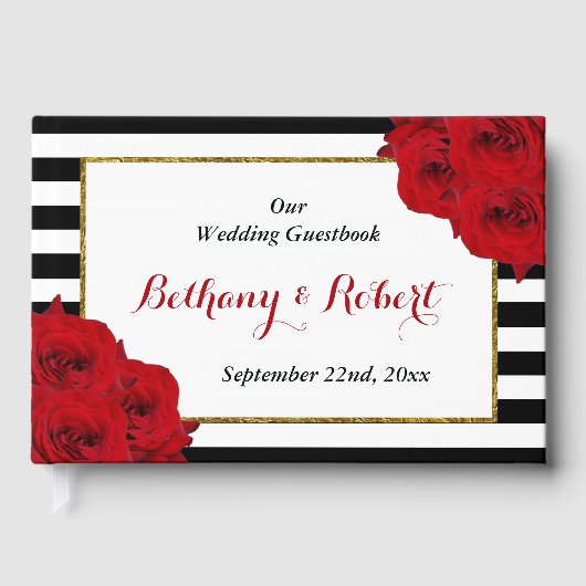 The Chic Modern Luxe Wedding Collection - Rote Ros Gästebuch (Vorderseite)