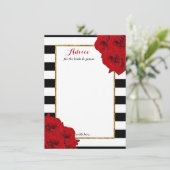 The Chic Modern Luxe Wedding Collection - Rote Ros Hinweiskarte (Stehend Vorderseite)