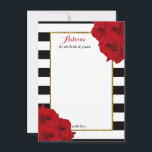The Chic Modern Luxe Wedding Collection - Rote Ros Hinweiskarte<br><div class="desc">Feiern Sie stilvoll mit diesen schicken Ratenkarten. Das schlichte, aber stilvolle Design ermöglicht es Ihren Gästen, sich einen Ratschlag zu schreiben, damit Sie in den nächsten Jahren behalten und lesen können. Die Formulierung ist leicht zu personalisieren, sodass diese Karten schnell in Ratenkarten für Brautpartys, Verlobungen, Jubiläen, Abschlüsse und viele andere...</div>