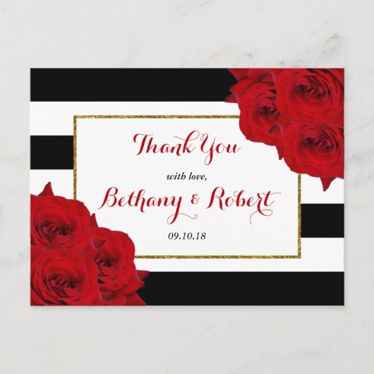 The Chic Modern Luxe Wedding Collection - Rote Ros Postkarte (Vorderseite)