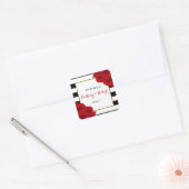 The Chic Modern Luxe Wedding Collection - Rote Ros Quadratischer Aufkleber (Umschlag)