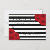 The Chic Modern Luxe Wedding Collection - Rote Ros RSVP Karte (Vorderseite)