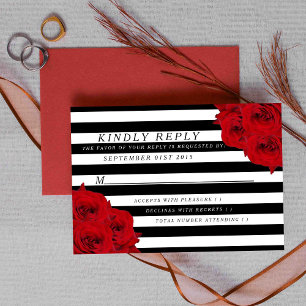 The Chic Modern Luxe Wedding Collection - Rote Ros RSVP Karte