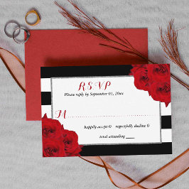 The Chic Modern Luxe Wedding Collection - Rote Ros RSVP Karte