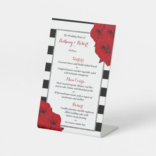 The Chic Modern Luxe Wedding Collection - Rote Ros Sockelschild (Vorderseite)