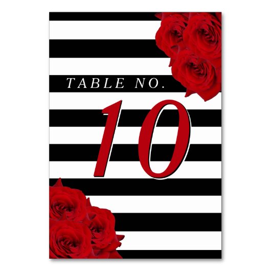 The Chic Modern Luxe Wedding Collection - Rote Ros Tischnummer (Vorderseite)