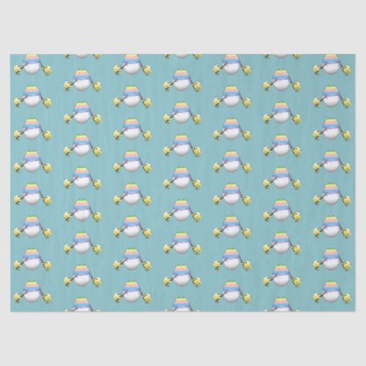 The chickens paint a colorful Easter egg Seidenpapier (Vorderseite)