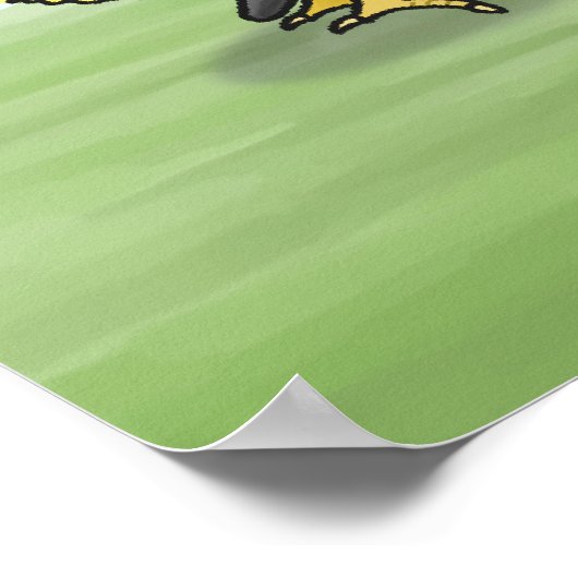 The chickens paint an Easter egg Poster (Ecke)