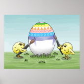 The chickens paint an Easter egg Poster (Vorne)