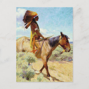 "The Chief" Western Art von W. Herbert Dunton Postkarte