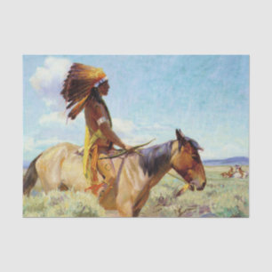 „The Chief“ Western Art von W Herbert Dunton Seidenpapier