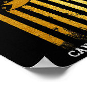 The Chilhood Cancer Awareness USA Flag Gold Ribbon Poster (Ecke)