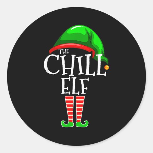 The Chill Elf Family Matching Group Christmas Gift Runder Aufkleber (Vorderseite)