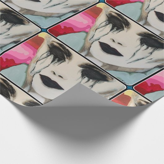 "The Chill" Gemälde auf einem Geschenkpapier (Ecke)