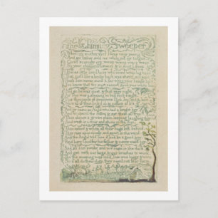 The Chimney Sweeper, Platte 9 recto von "Songs of Postkarte