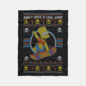 The Christmas Bart Don't Have A Cow Ugly Sweater  Fleecedecke (Vorderseite)