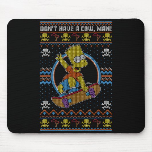 The Christmas Bart Don't Have A Cow Ugly Sweater Mousepad (Vorne)
