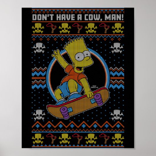 The Christmas Bart Don't Have A Cow Ugly Sweater  Poster (Vorne)