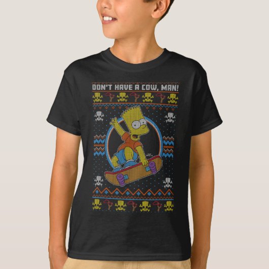 The Christmas Bart Don't Have A Cow Ugly Sweater T-Shirt (Vorderseite)