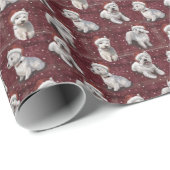 The Christmas West Highland Terrier Westie Geschenkpapier (Rolleneckpunkt)
