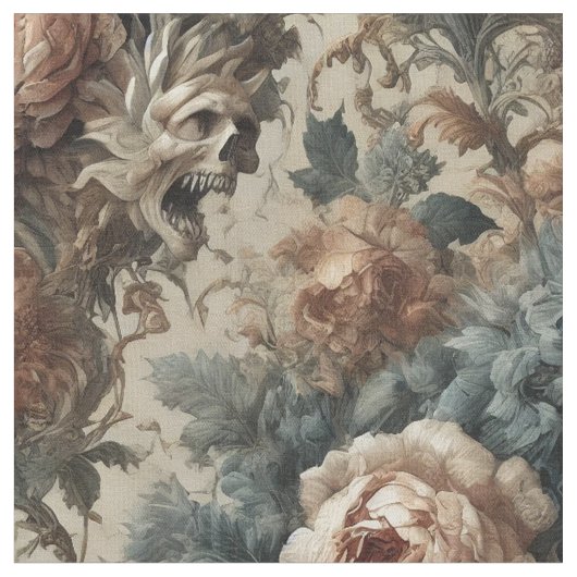 The Chthonic Ossuary - Gothic Statement Tile Stoff (Nahaufnahme)