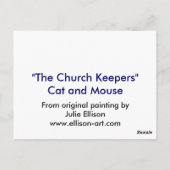 The Church Guardians Cat and Mouse Postcard Postkarte (Rückseite)