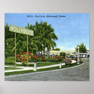 The Circle, Hollywood, Florida Vintage Poster