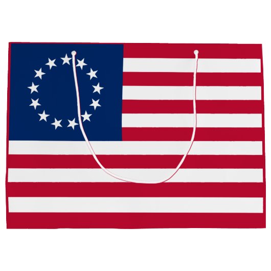 The Circle of Stars, American Flag by Betsy Ross Große Geschenktüte (Rückseite)