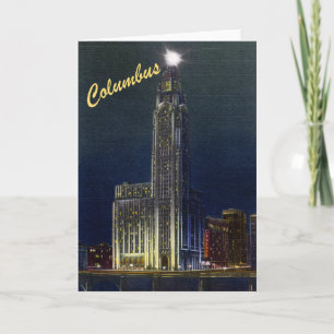 The Citadel At Night Vintage Greeting Card Karte