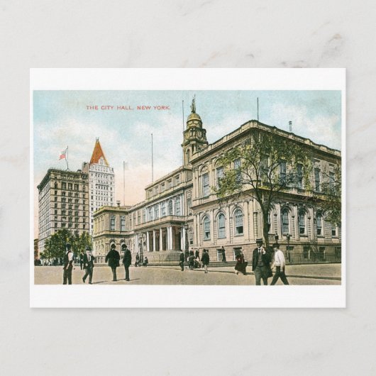 "The City Hall" New York Postkarte (Vorderseite)