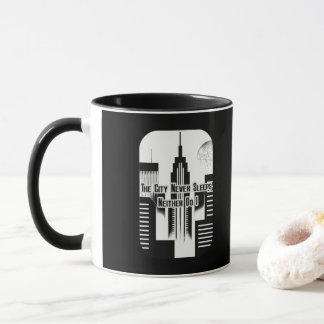 The City Never Sleeps Hustle Skyline Design Tasse