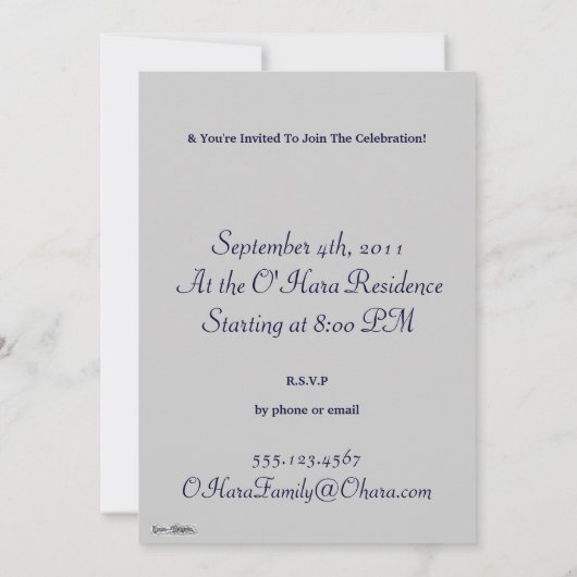 The Claddagh (Silver) Einladung (Rückseite)