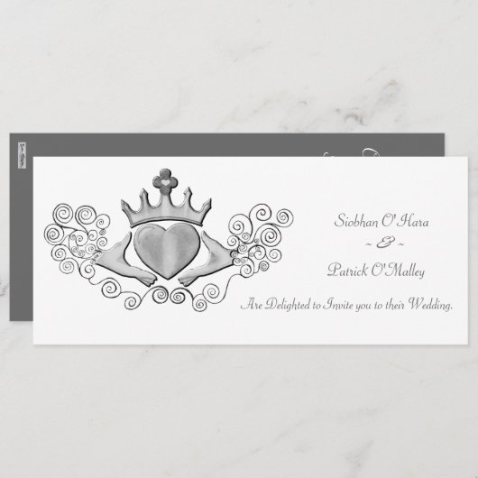 The Claddagh (Silver) Einladung (Vorne/Hinten)