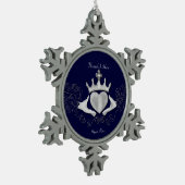 The Claddagh (Silver) Schneeflocken Zinn-Ornament (Links)