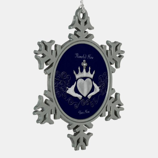 The Claddagh (Silver) Schneeflocken Zinn-Ornament (Links)