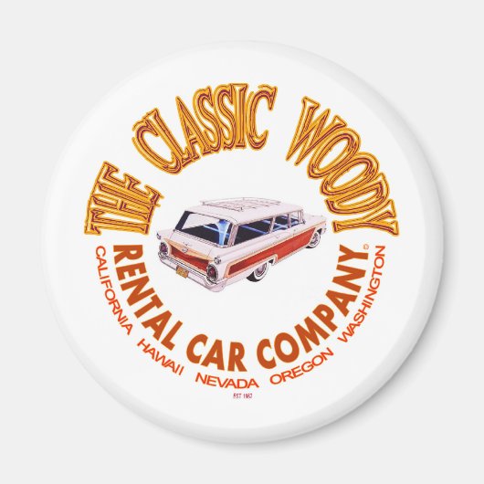 The Classic Woody Rental Car Company Magnet (Vorne)
