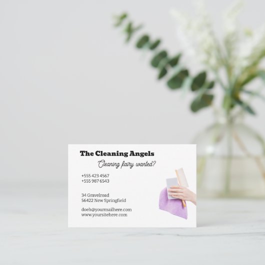 The Cleaning Angels 1 - cleaning - housekeeping Visitenkarte (Stehend Vorderseite)