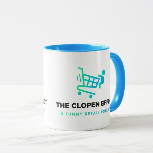 The Clopen Effect - Black Logo Two-Tone Coffee Mug Tasse (VorderseiteRechts)