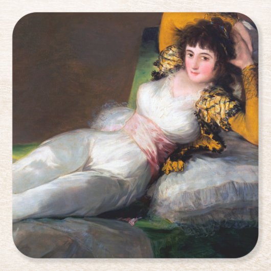 The Clothed Maja, Francisco Goya, 1798-1803 Rechteckiger Pappuntersetzer (Vorderseite)