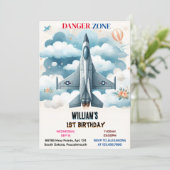 The Cloud 9 Fly Niedlich Sky Joy Flugzeug 1. Gebur Einladung (Stehend Vorderseite)