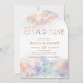 The Cloud Nine Rainbow Flussuchte Cloud Baby Showe Einladung (Vorderseite)