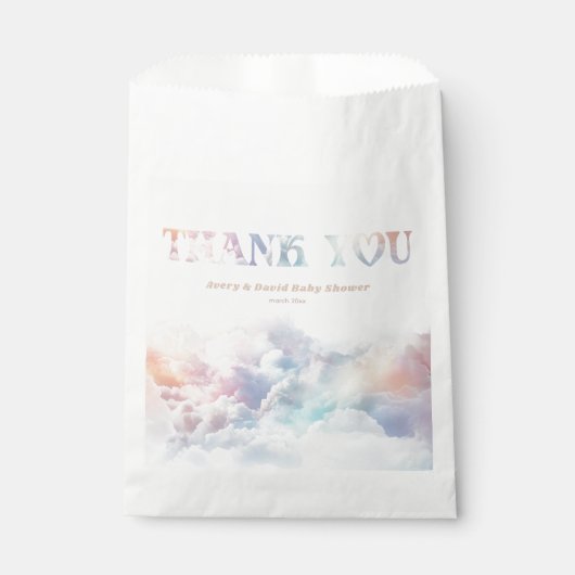 The Cloud Nine Rainbow Flussuchte Cloud Baby Showe Geschenktütchen (Vorderseite)