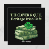The Clover & Quill: Heritage Irish Cafe Celtic Einladung (Vorne/Hinten)