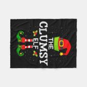 The Clumsy Elf Christmas Family Matching Pajama  Fleecedecke (Vorderseite (Horizontal))