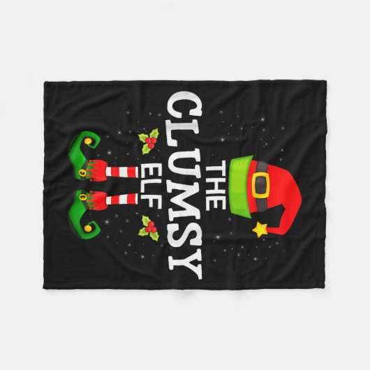 The Clumsy Elf Christmas Family Matching Pajama  Fleecedecke (Vorderseite (Horizontal))