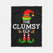 The Clumsy Elf Christmas Family Matching Pajama Fleecedecke (Vorderseite)