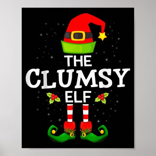 The Clumsy Elf Christmas Family Matching Pajama  Poster (Vorne)