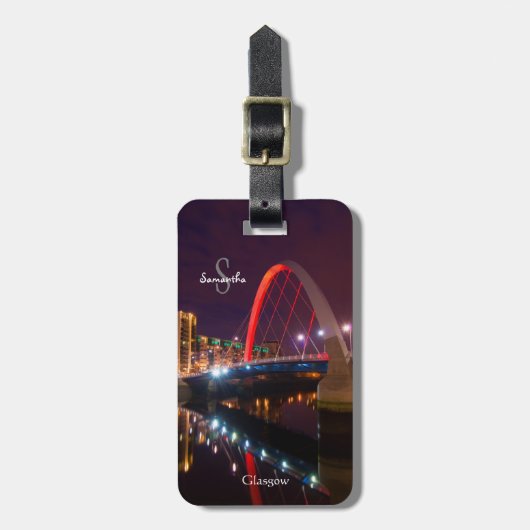 The Clyde Arc, Glasgow, Scotland Luggage tag Gepäckanhänger (Vorderseite vertikal)