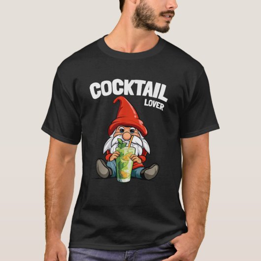 The Cocktail Lover Gnome funny matching family Chr T-Shirt (Vorderseite)
