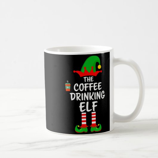 The Coffee Drinking Elf Matching Family Christmas Kaffeetasse (Rechts)